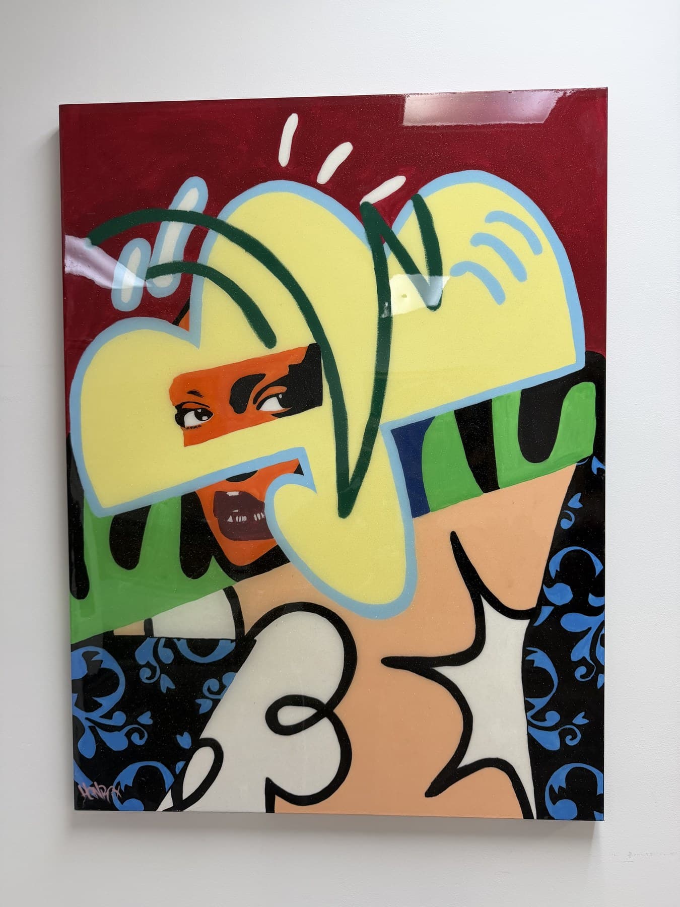 Artwork 01 currently hanging at Revos Gallery, with artist and title details to be confirmed.